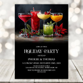 Poinsettia Cocktails Holiday Party Einladung
