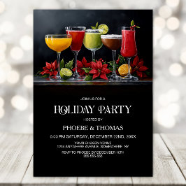 Poinsettia Cocktails Holiday Party Einladung