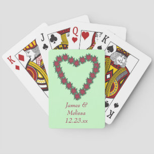 Poinsettia Coeur Noël Jeu de cartes
