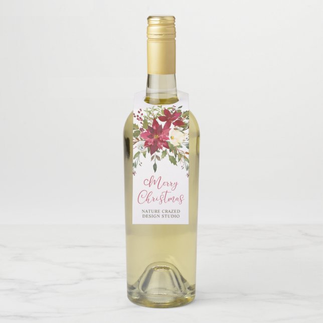 Poinsettia Company Weihnachten Flaschenanhänger (Auf Flasche)