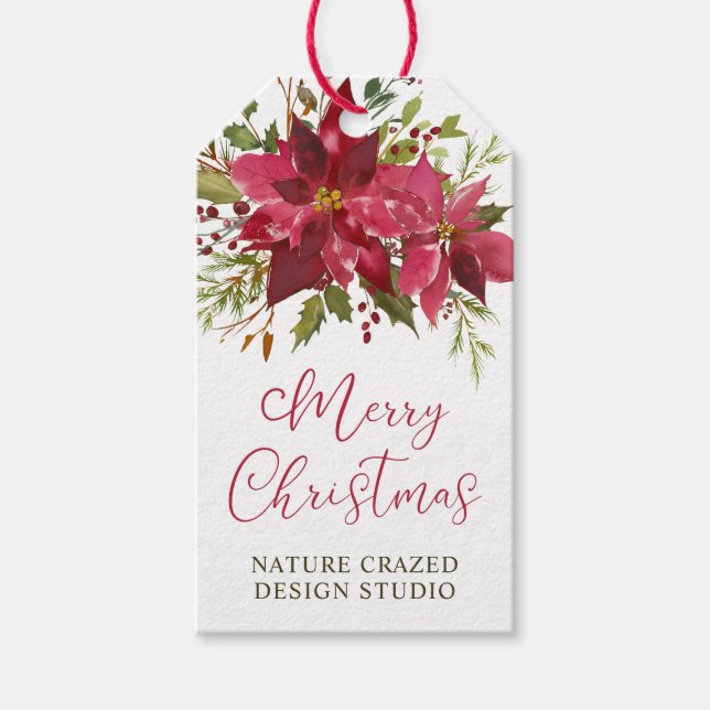 Poinsettia Company Weihnachten Geschenkanhänger (Vorderseite)