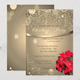 Poinsettia, Confetti Company Christmas Party Einladung