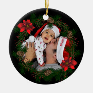 Poinsettia Custom Foto Weihnachtsdekoration Keramik Ornament