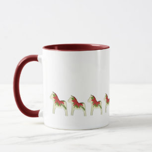 Poinsettia Dala Horse Hot Cider Tasse