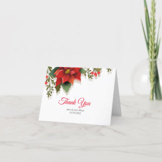 Poinsettia Dankeschön Karte