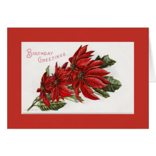 Poinsettia Décembre Carte de voeux Anniversaire