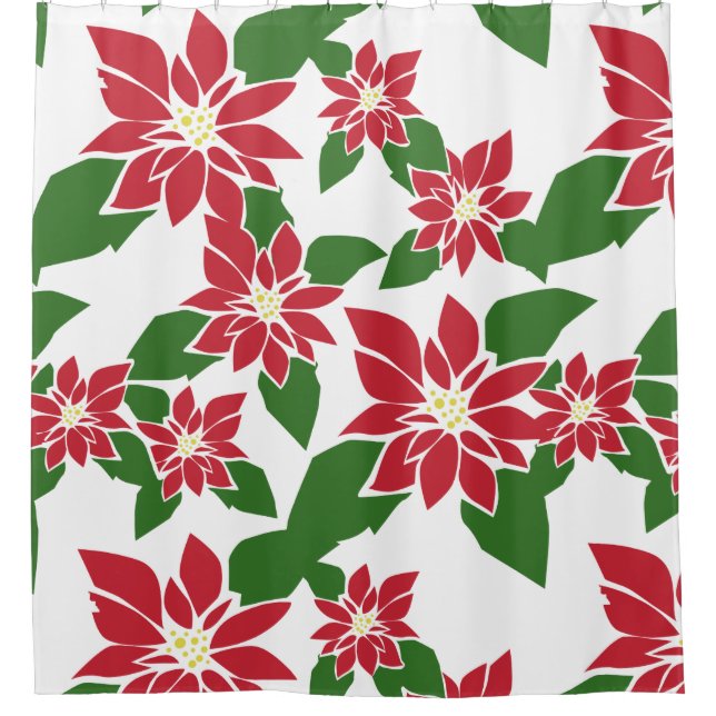Poinsettia Duschvorhang (Vorderseite)