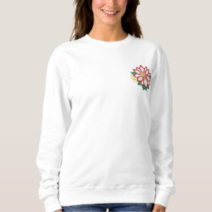Poinsettia Elegance Besticktes Sweatshirt