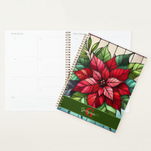 Poinsettia en verre de Fête personnalisée