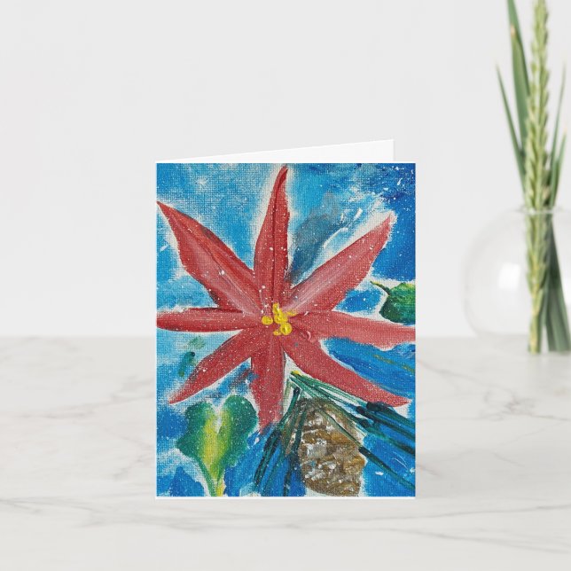 Poinsettia Faltkarte Karte (Vorderseite)