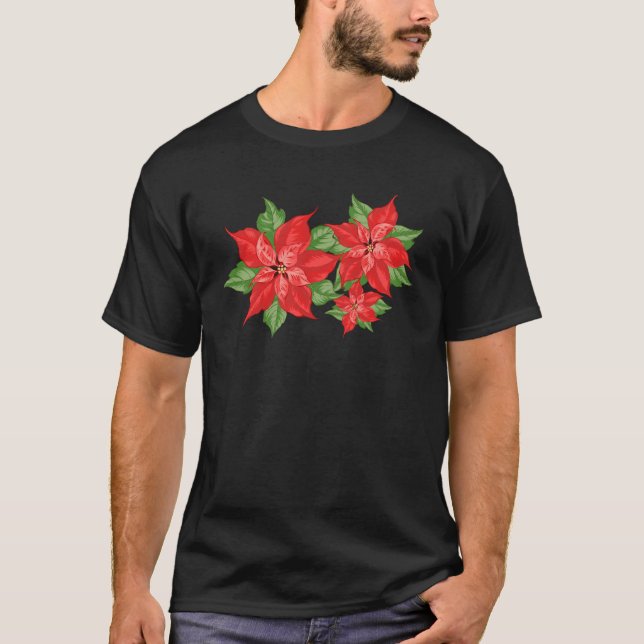 Poinsettia Festivals Pflanze T-Shirt (Vorderseite)