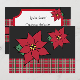 Poinsettia fêtes de Noël Invitations
