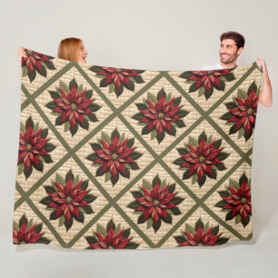 Poinsettia Fleece Blanket