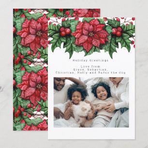 Poinsettia Fleur d'hiver photo carte personnalisée