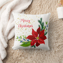 Poinsettia Floral Bouquet Kissen
