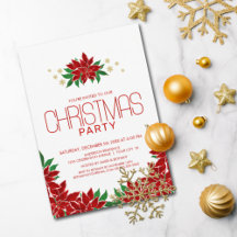 Poinsettia Floral Christmas Party