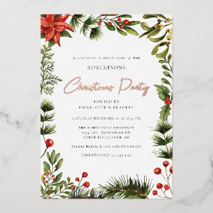 Poinsettia Floral Party Rose Folieneinladung