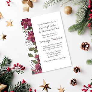 Poinsettia Floral Wedding Scharlachrot Einladung