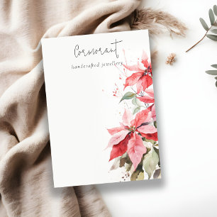 Poinsettia Florals Christmas Blank Jewelry Holder Visitenkarte