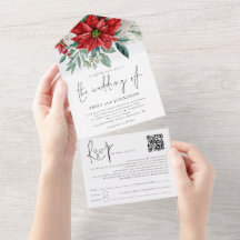 Poinsettia Foliage QR Code Skript Hochzeit