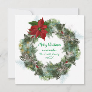 Poinsettia Frohe Weihnachten Kranz Karte