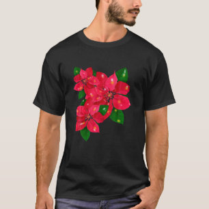 Poinsettia Frohe Weihnachts-Blume Happy Xmas T-Shirt