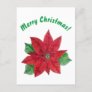 Poinsettia - Frohe Weihnachts-Postkarte - Weiß Postkarte