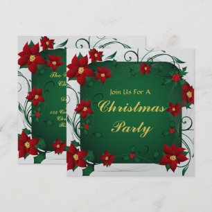Poinsettia Frohe Weihnachtszeit Party Einladung
