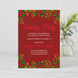Poinsettia Garland Feiertag Einladung