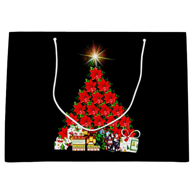 Poinsettia-Geschenktasche Große Geschenktüte (Vorderseite)