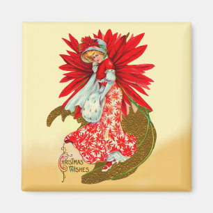 Poinsettia Girl Magnet