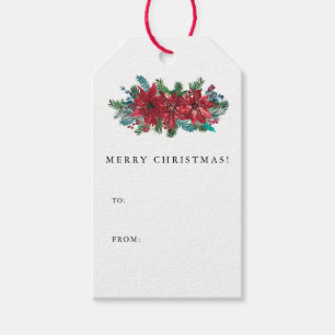 Poinsettia Grüne Weihnachten Geschenkanhänger