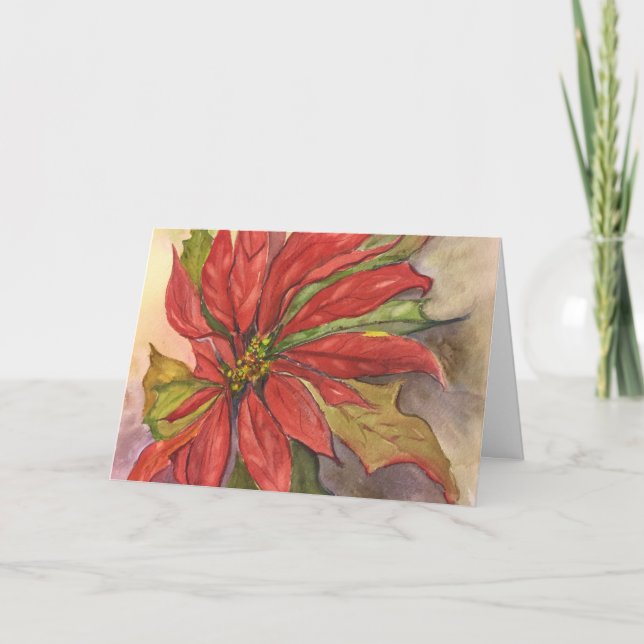 Poinsettia-Gruß-Karte Feiertagskarte (Vorderseite)