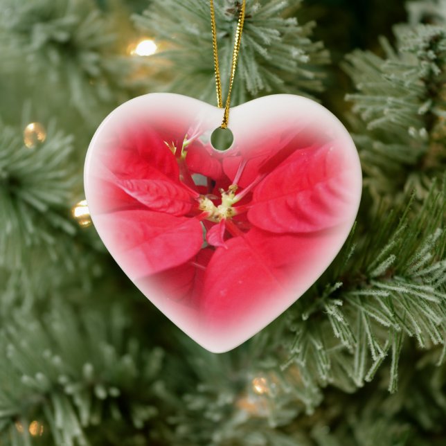 Poinsettia Herzdekoration Keramikornament (Baum)