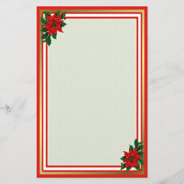 Poinsettia Holiday Briefpapier (Vorderseite)