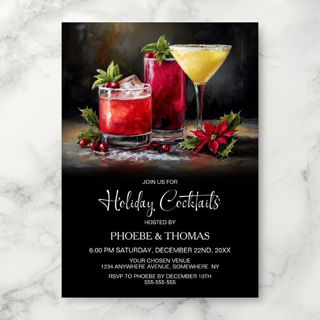 Poinsettia Holiday Cocktail Party Einladung (Von Creator hochgeladen)