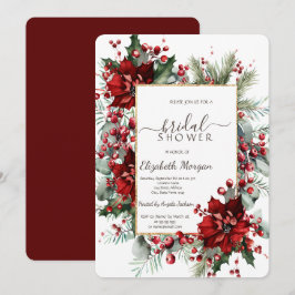 Poinsettia Holiday Winter Brautparty Einladung