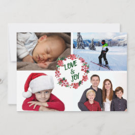 Poinsettia Holly Modèle photo de couronne de Noël