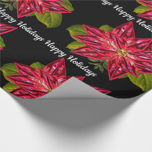 Poinsettia Hübsch 30" x 6' Viktorianische Weihnac Geschenkpapier