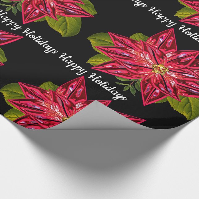 Poinsettia Hübsch Magische Viktorianische Weihnach Geschenkpapier (Ecke)