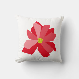 Poinsettia-Illustration Kissen
