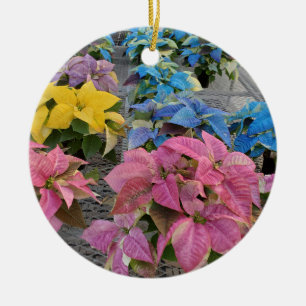 Poinsettia Keramik Ornament