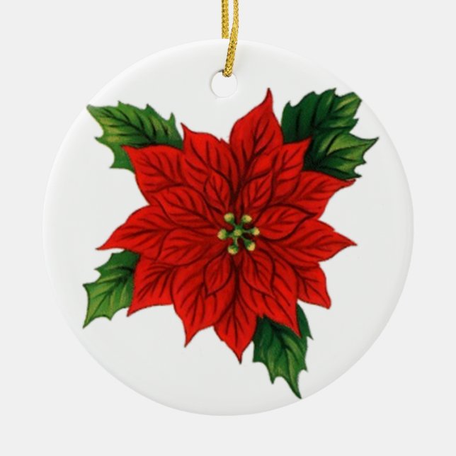Poinsettia Keramikornament (Vorne)