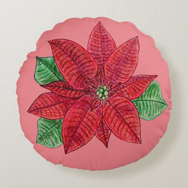 Poinsettia Kissen (Vorderseite)