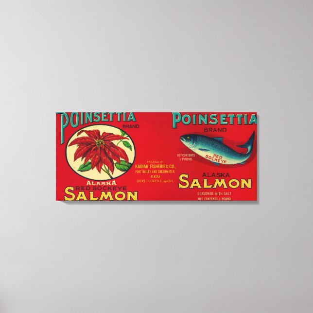 Poinsettia Lachs Leinwanddruck (Vorderseite)