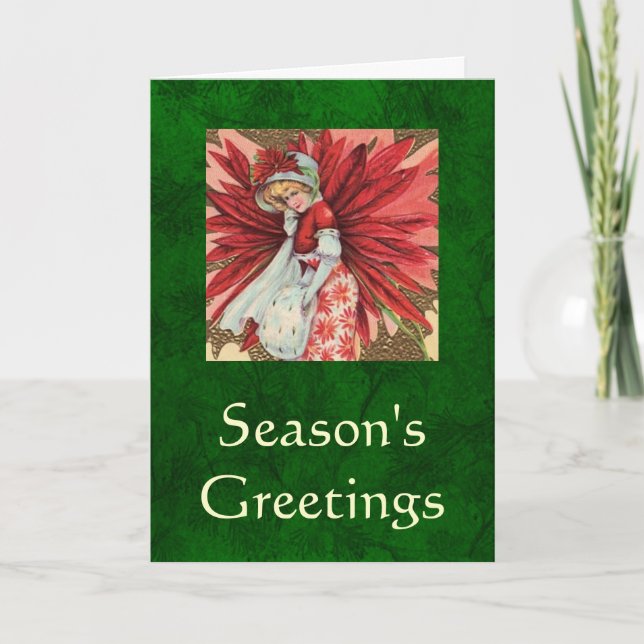 Poinsettia Lady card Feiertagskarte (Vorderseite)