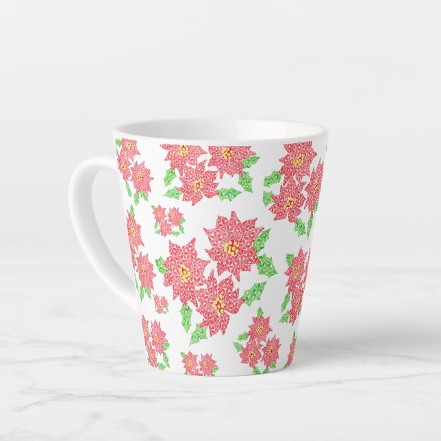 Poinsettia Latte Tasse (Linke Ecke)