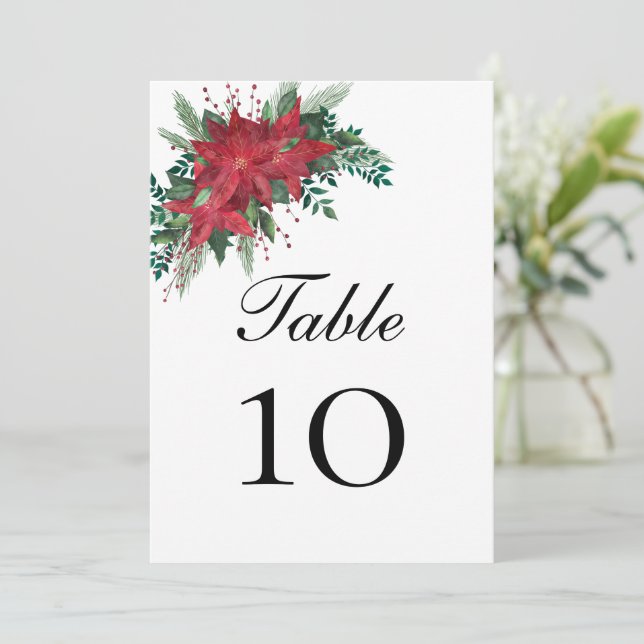 Poinsettia Mariage de Noël Mariage carte (Debout devant)