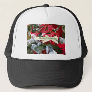 Poinsettia Merry Christmas Hat Truckerkappe