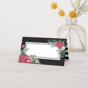 Poinsettia & Mistletoe  Winterhochzeit  Namen Platzkarte